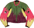 Leather Neon Flame 90s Jacket